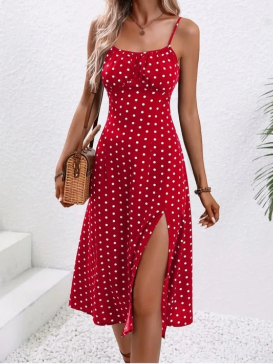 SUMMER DRESS WITH PRINT AND SLIT