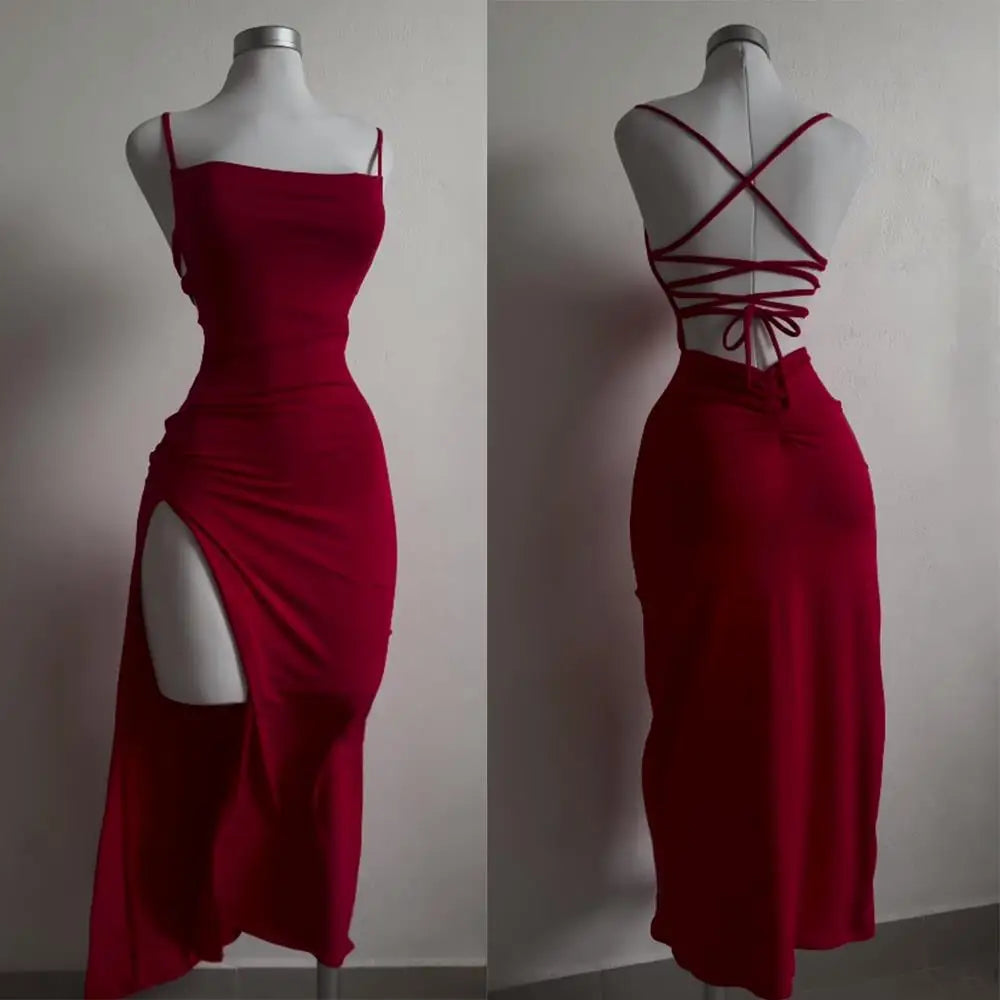 LUXURY OPEN BACK DRESS