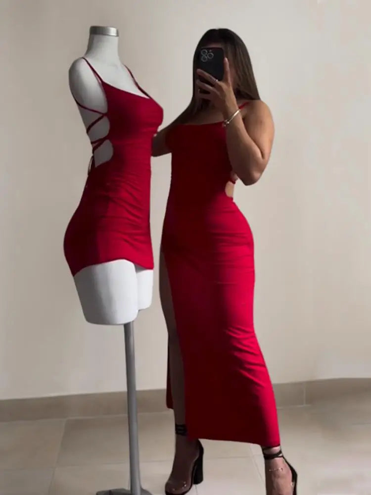 LUXURY OPEN BACK DRESS