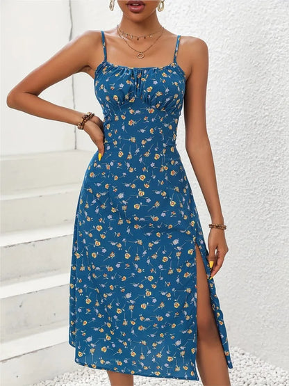 SUMMER DRESS WITH PRINT AND SLIT