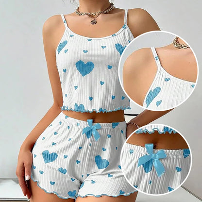PAJAMA SET WITH HEART PRINT