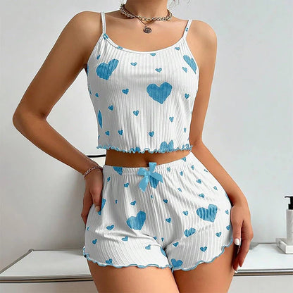 PAJAMA SET WITH HEART PRINT
