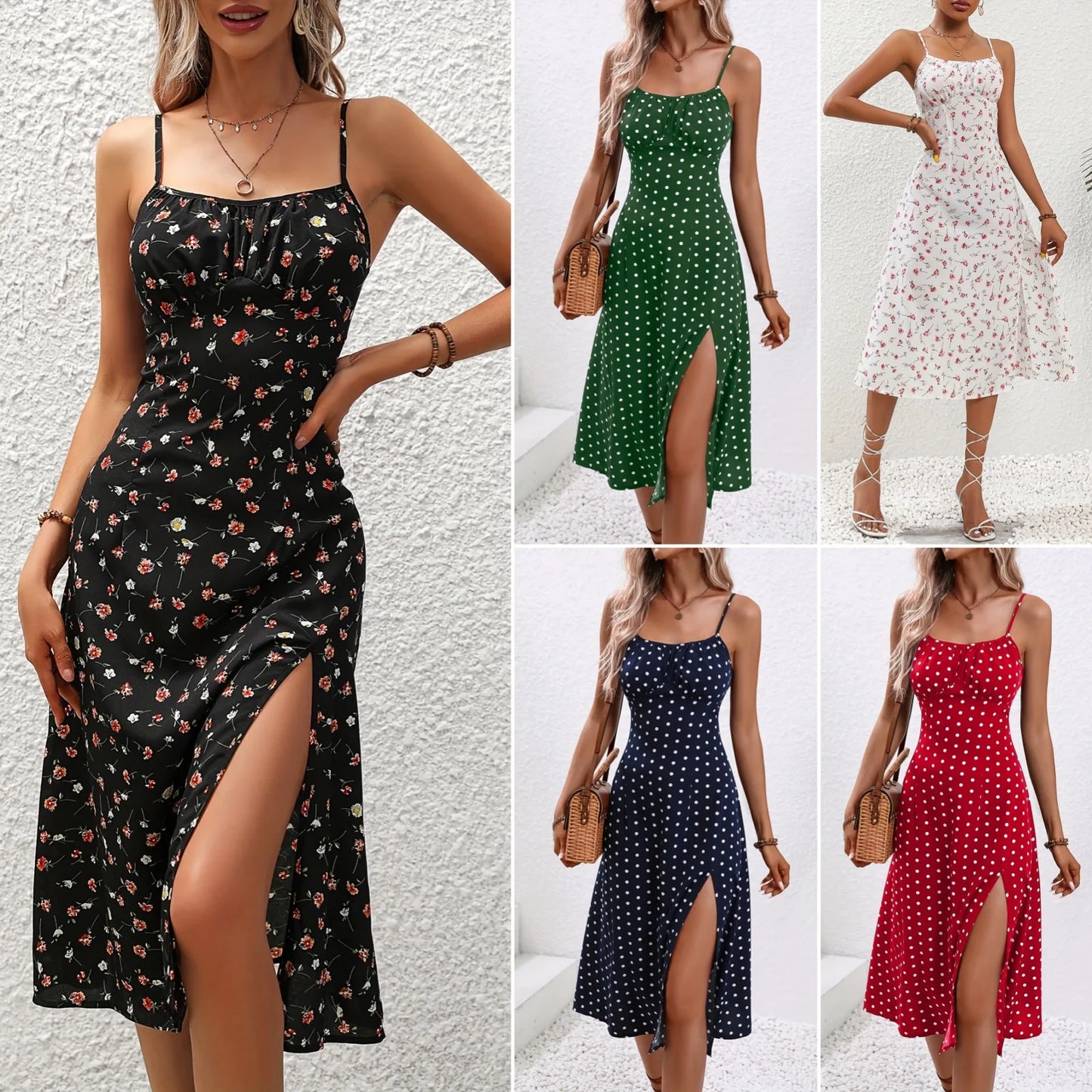 SUMMER DRESS WITH PRINT AND SLIT