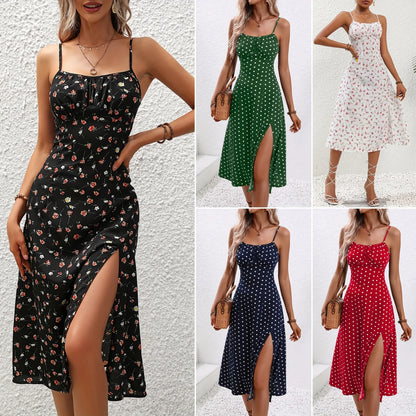 SUMMER DRESS WITH PRINT AND SLIT