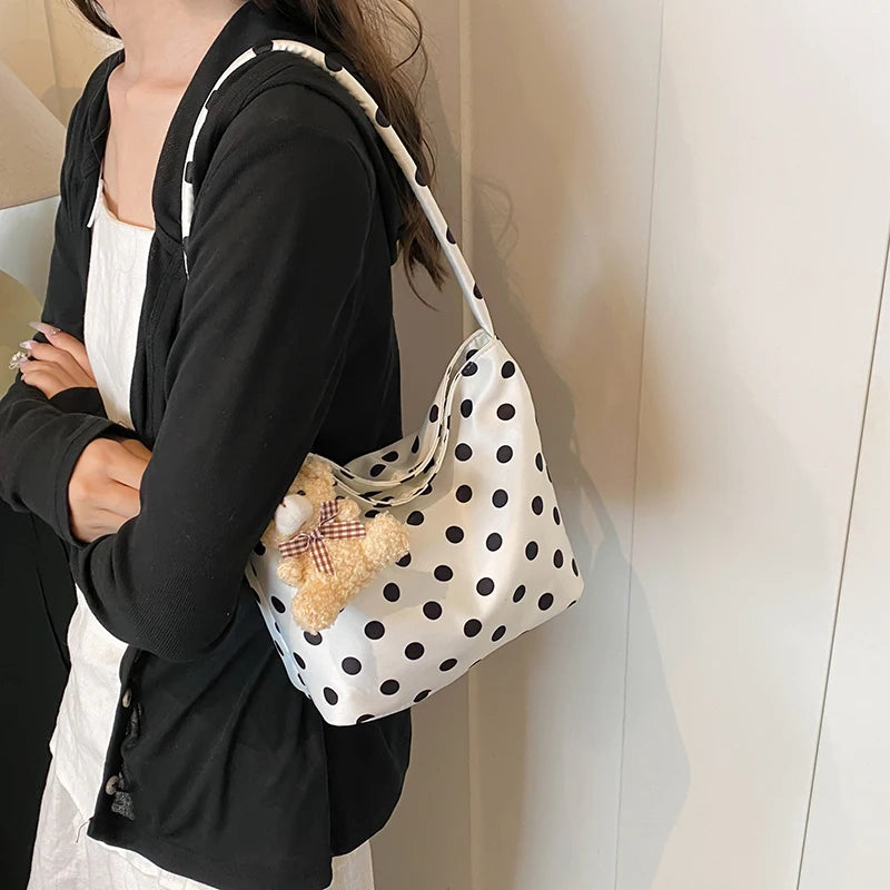 POLKA DOT PRINT HANDBAG