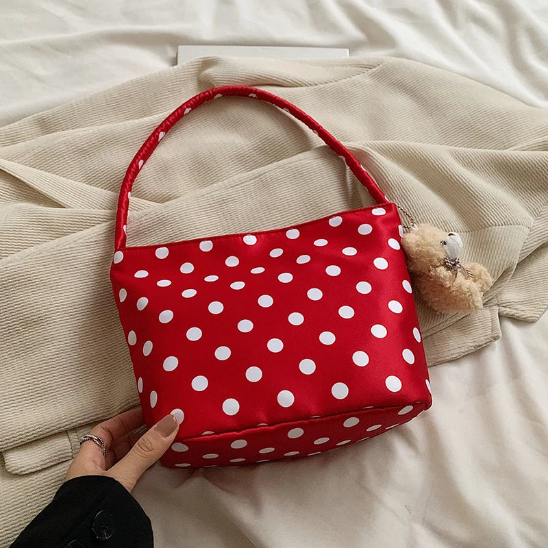 POLKA DOT PRINT HANDBAG